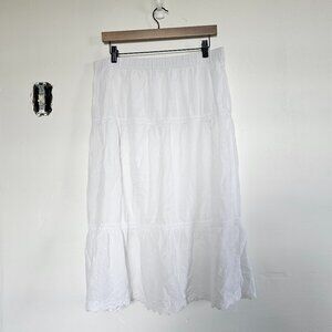 Lined Eyelet White Maxi Skirt